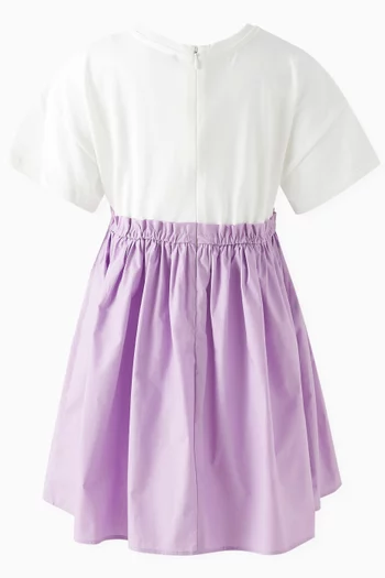Colour-block Dress in Stretch-cotton