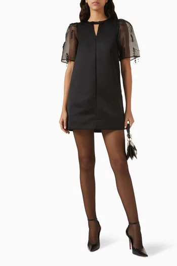 Fringe Mini Dress in Organza