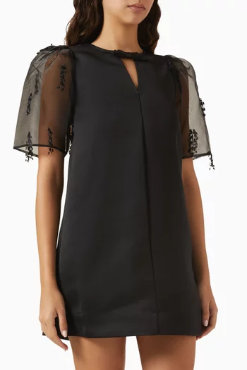 Fringe Mini Dress in Organza