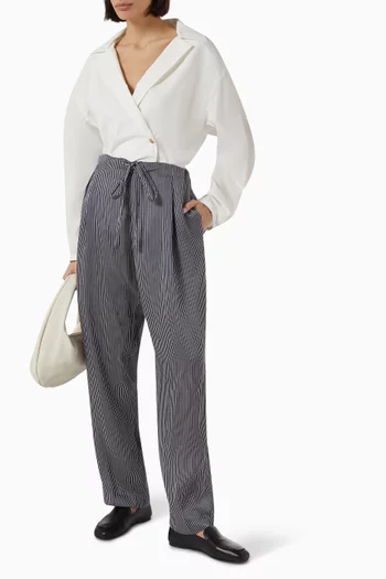 Trenton Drawstring Pants in Viscose-silk