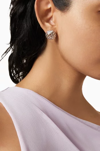 Openwork Diamond Stud Earrings in 18kt White Gold