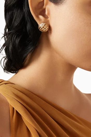 Openwork Diamond Stud Earrings in 18kt Gold