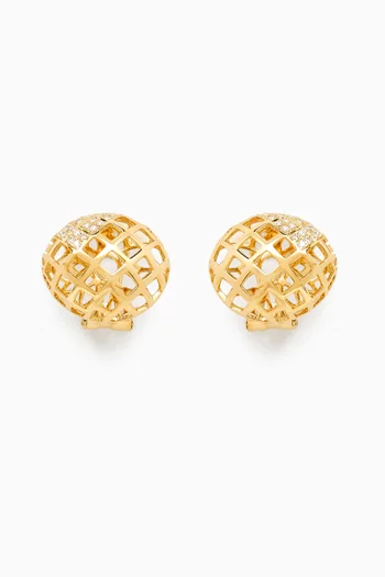 Openwork Diamond Stud Earrings in 18kt Gold