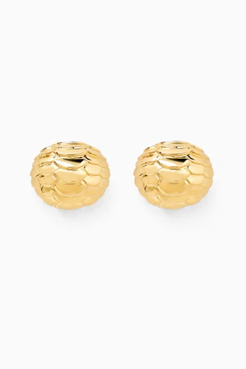 High-gloss Engraved Stud Earrings in 18kt Gold