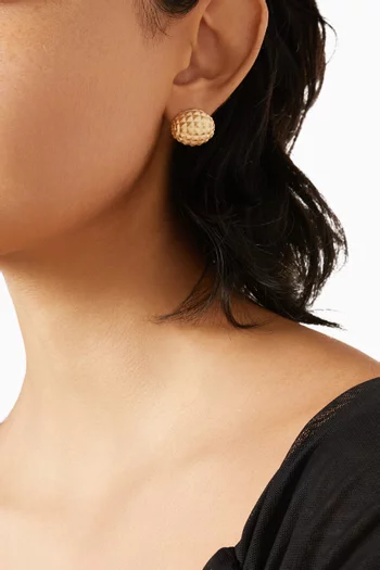 Brushed Stud Earrings in 18kt Gold