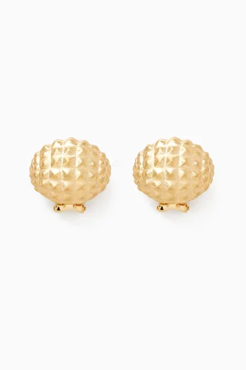 Brushed Stud Earrings in 18kt Gold