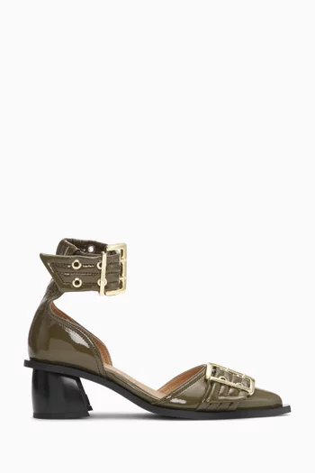 Buckle 50 Ankle-strap Pumps in Faux Leather