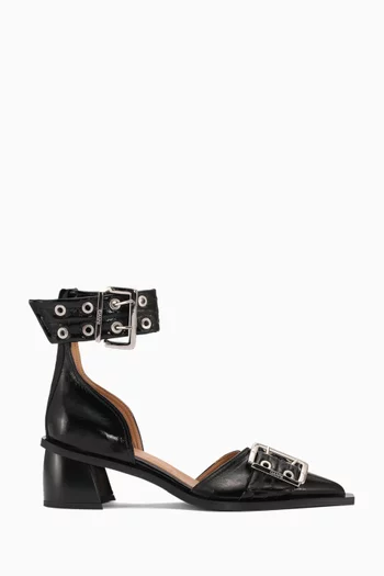 Buckle 50 Ankle-strap Pumps in Faux Leather