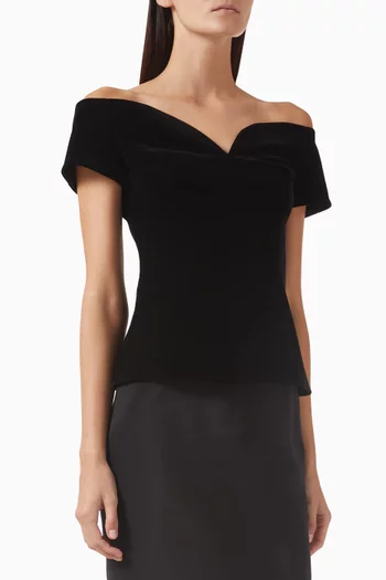 Off-shoulder Top in Velvet