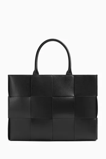 Small Arco Tote Bag in Intreccio Leather