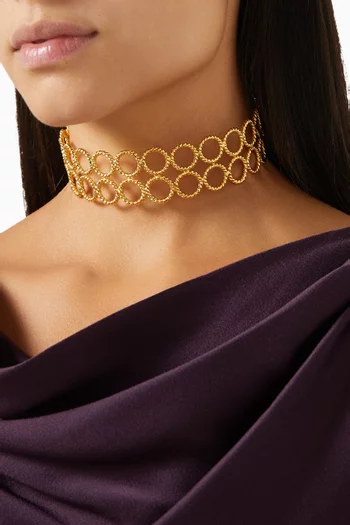 Halo Choker in 24kt Gold-plated Brass