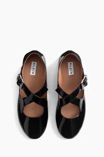 Criss-cross Ballet Flats in Patent Leather