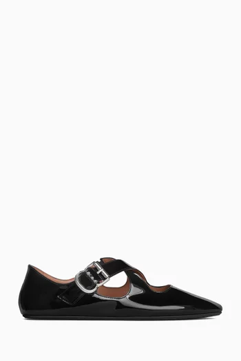 Criss-cross Ballet Flats in Patent Leather
