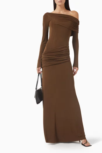 Rochel Draped One-shoulder Dress in Single-jersey