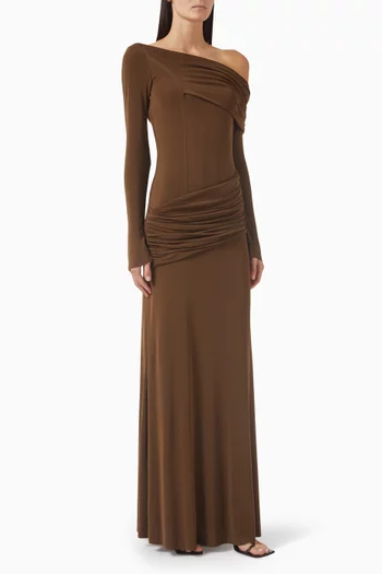 Rochel Draped One-shoulder Dress in Single-jersey