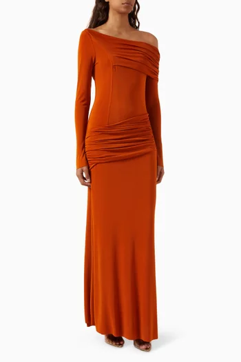 Rochel Draped One-shoulder Dress in Single-jersey