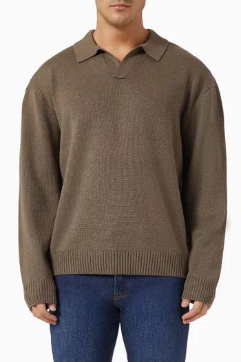 Polo Sweater in Silk-Blend