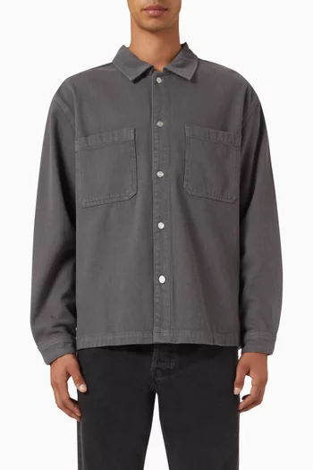 Relaxed Double Pocket Shirt in Cotton Terry