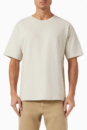 Boxy Textured T-shirt in Cotton