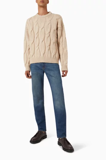 Chunky Cable Sweater in Wool Knit