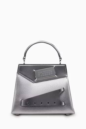 Small Snatched Top-handle Bag in Metallic Calf Leather