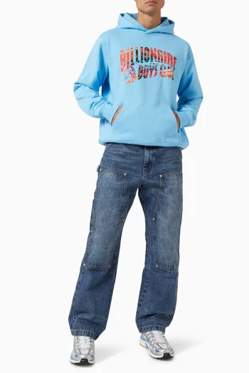 Tropical Island Fill Arch Logo Popover Hoodie in Cotton