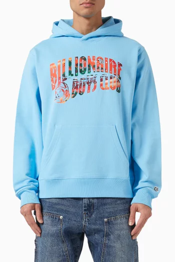 Tropical Island Fill Arch Logo Popover Hoodie in Cotton