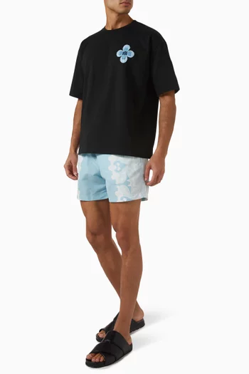 Floral Boucle Embroidered T-shirt in Cotton