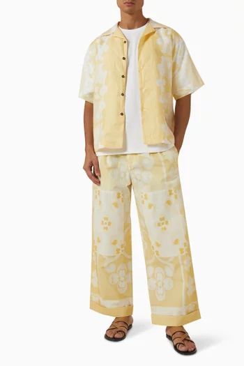 Floral Boucle Embroidered T-shirt in Cotton