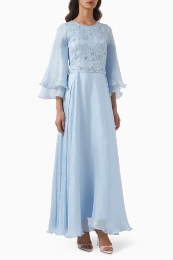 Embellished Belted Gown