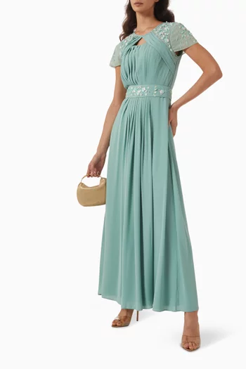Embellished Belted Gown