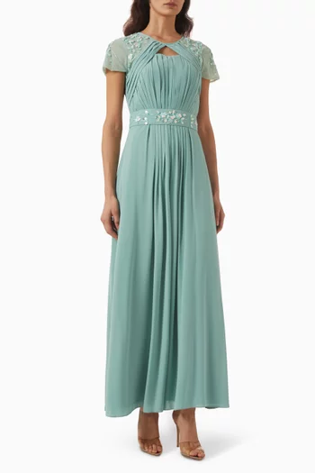 Embellished Belted Gown