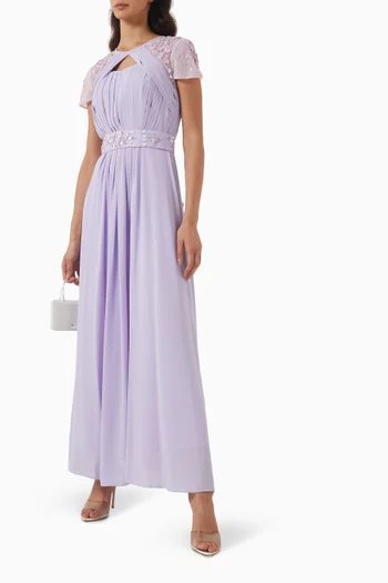 Embellished Belted Gown