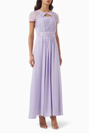 Embellished Belted Gown