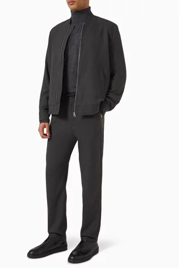 Como Herringbone Tapered Pants in Viscose-blend