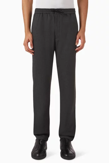 Como Herringbone Tapered Pants in Viscose-blend