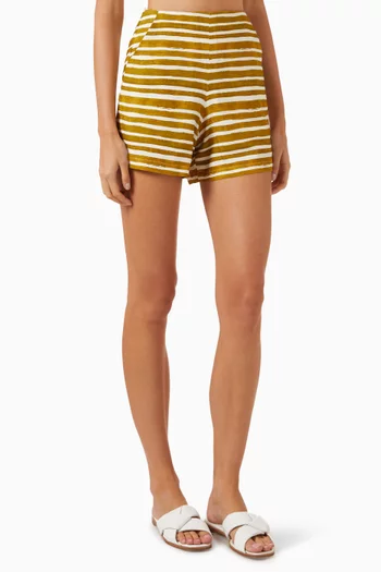 Olivia Striped Shorts in Linen