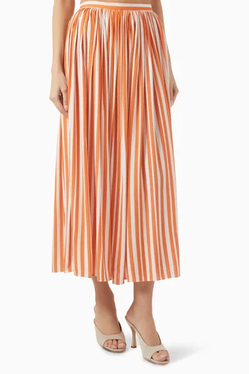 Raya Striped Midi Skirt