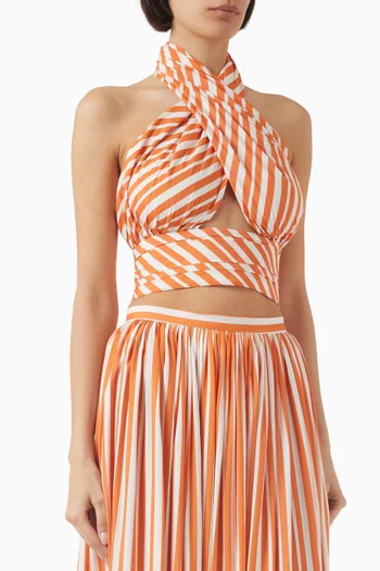 Striped Halterneck Top