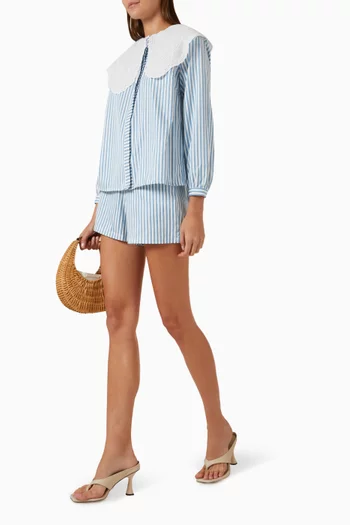 Capri High-waist Stripe Shorts