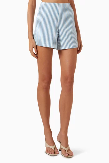 Capri High-waist Stripe Shorts