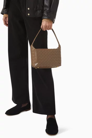 Mini Wallace Shoulder Bag in Intrecciato Leather