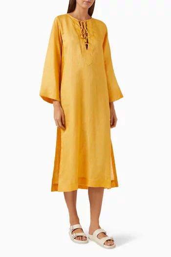 Tie-up Kaftan in Linen