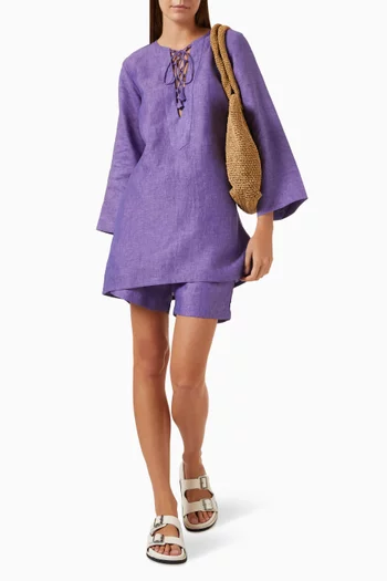 Drawstring Shorts in Linen