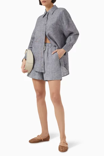 Alice Drawstring Shorts in Linen