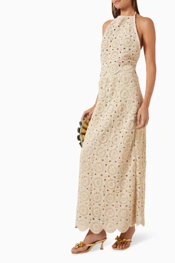 Metallic Maxi Skirt in Crochet