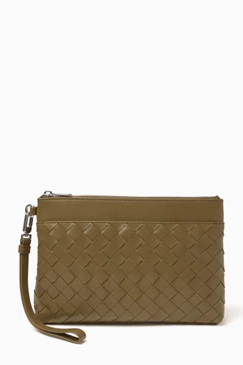 Prism Pouch in Intrecciato Leather