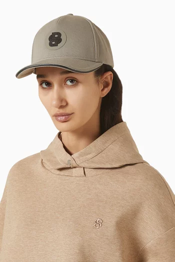 Double B Monogram Cap in Cotton-blend
