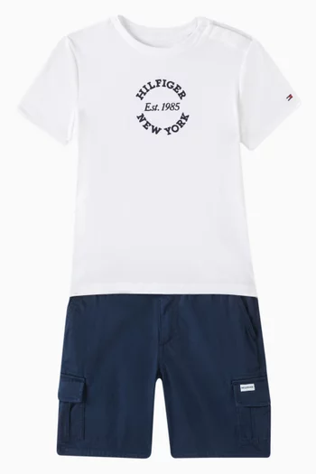 شورت كارغو برقعة شعار الماركة