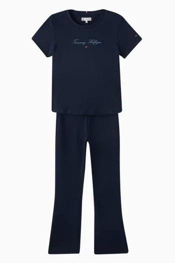 Flared Leggings in Cotton-blend